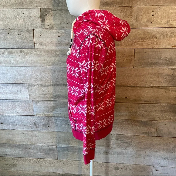 Roxy women’s faux fur lined Nordic patterned hoodie in size medium - Picture 2 of 11